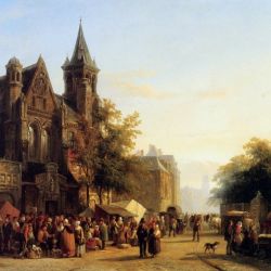 City view with figures